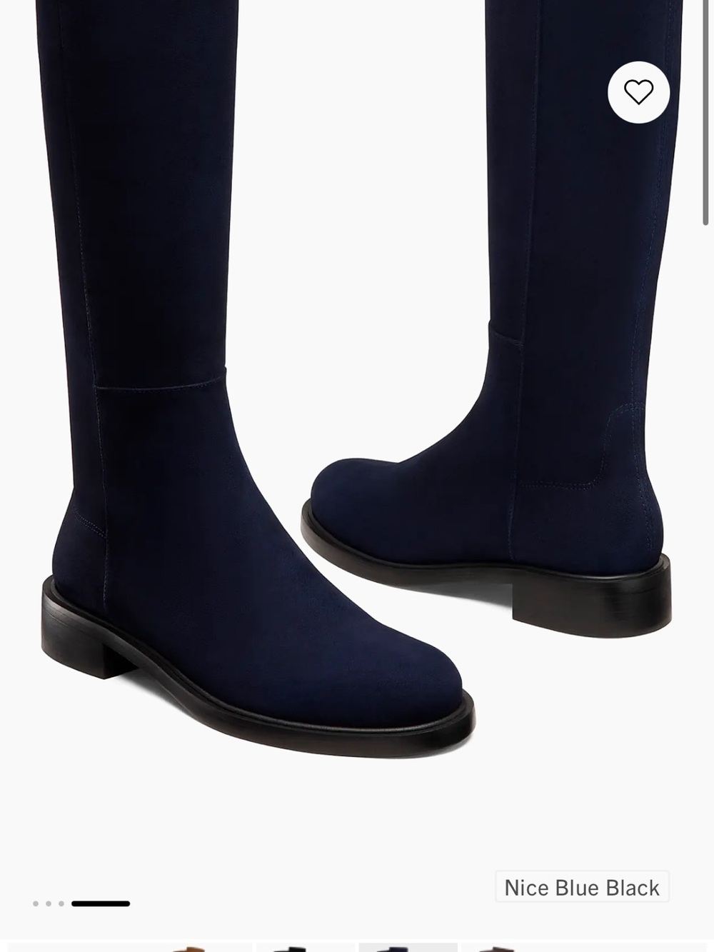 Stuart Weitzman 50/50 Deep Navy Suede Knee-High Boots Rare - Picture 3 of 13